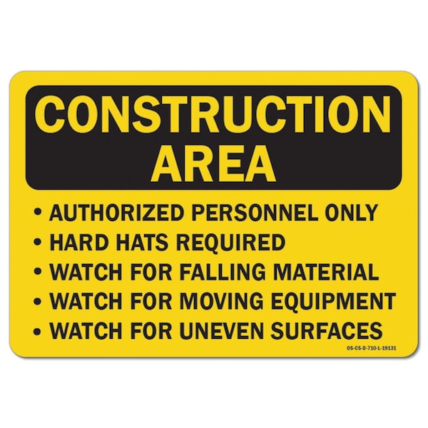 Signmission OSHA Caution, 10" Height, 14" Width, Decal, OS-CS-D-1014-L-19131 OS-CS-D-1014-L-19131 - main